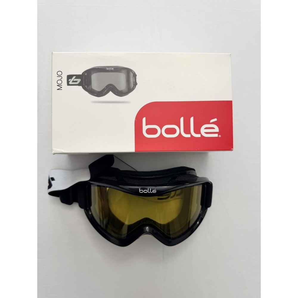 Bolle Mojo Ski Snowboard Goggles Mens Black Lemon Lens Anti-Fog UV400 20573 - Picture 2 of 6